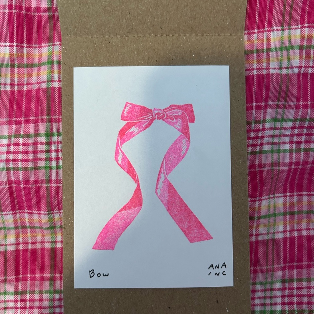 RARE Pink Bow Inciardi Mini Print